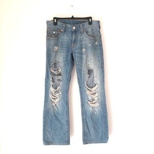 True Religion Distressed Straight Fit Jeans